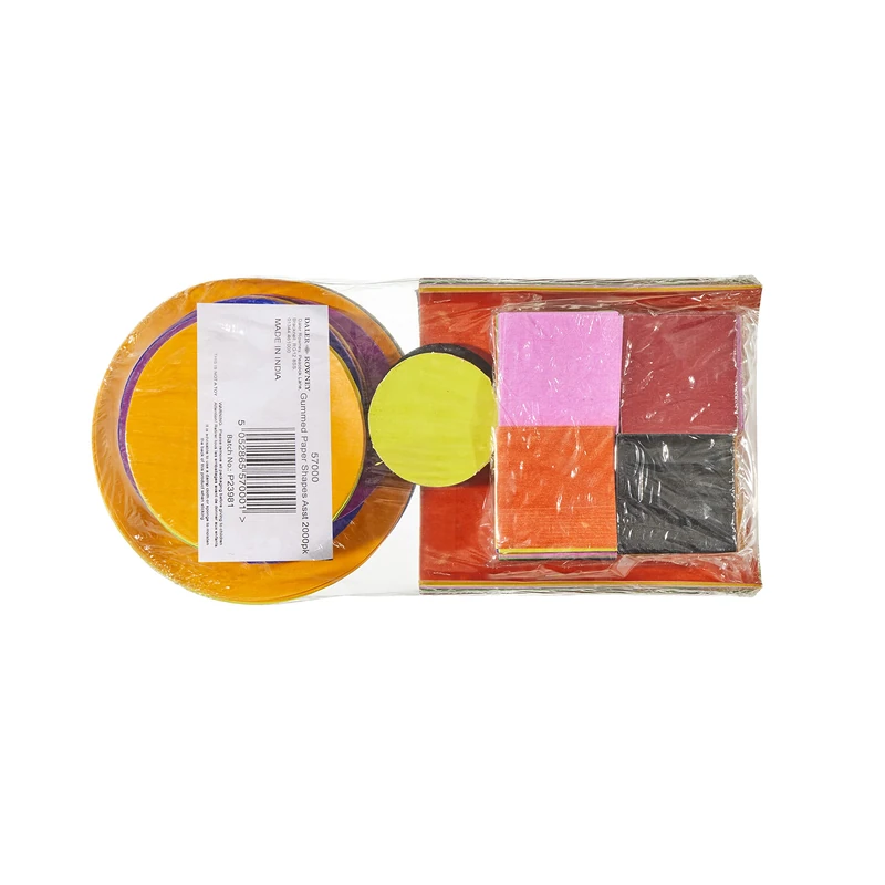 Creativity Inspired Gummed Paper Shapes Bumper Pack, 2,000 Pieces, Assorted Circles & Squares, 10 Colours, Ideal for Hobbyists and Professional Crafters, Adults & Kids - Image 1