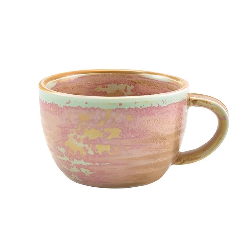 Genware Terra Porcelain, Rose, Coffee Cup, 285ml, CUP-PRS28, Pack of 6