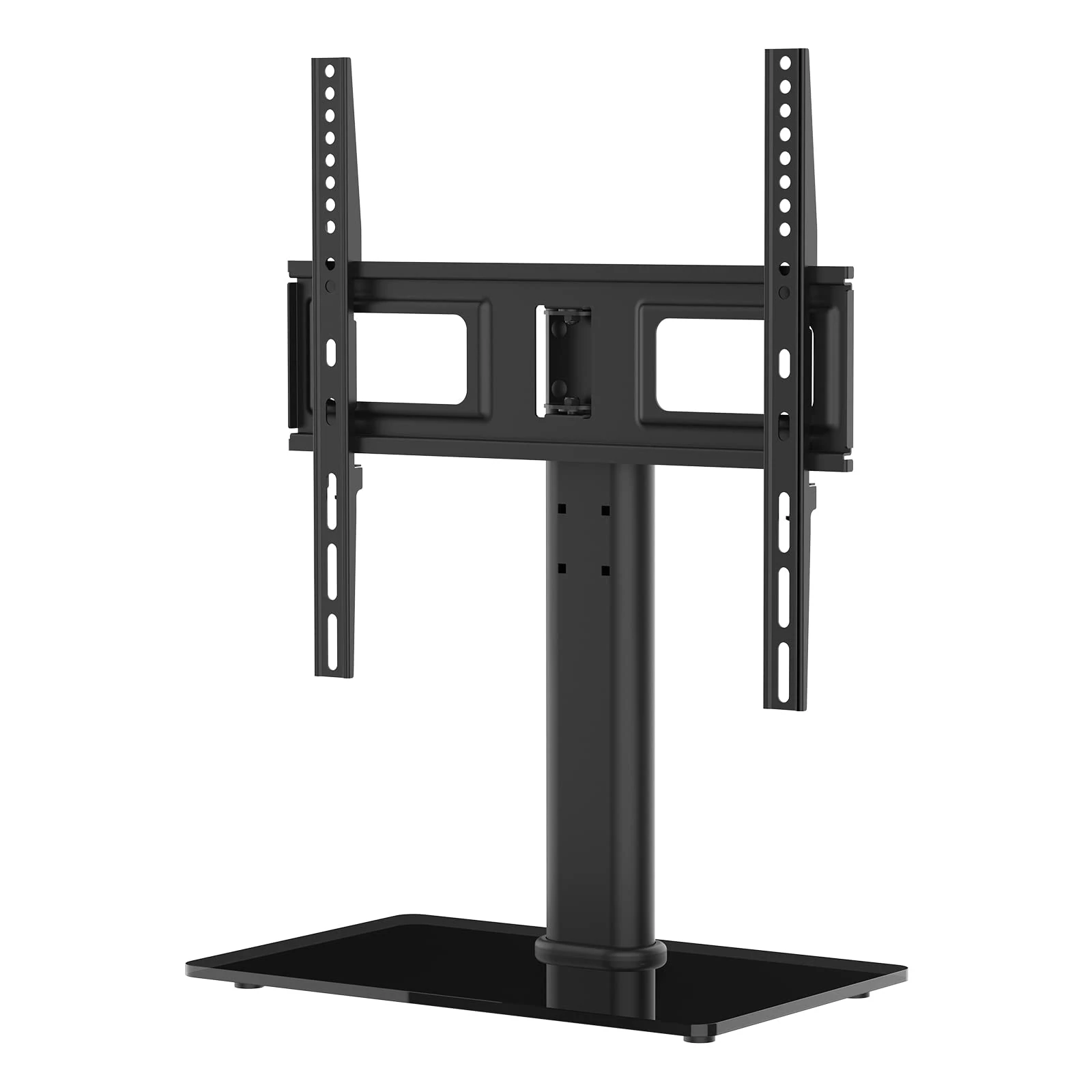 GRIFEMA GB1005 Universal TV Stand for 26-55 inch,up to 45KG, Swivel and Height Adjustable TV Table Stand with Bracket, 8mm Tempered Glass Base, Cable Management, Max VESA 400x400mm