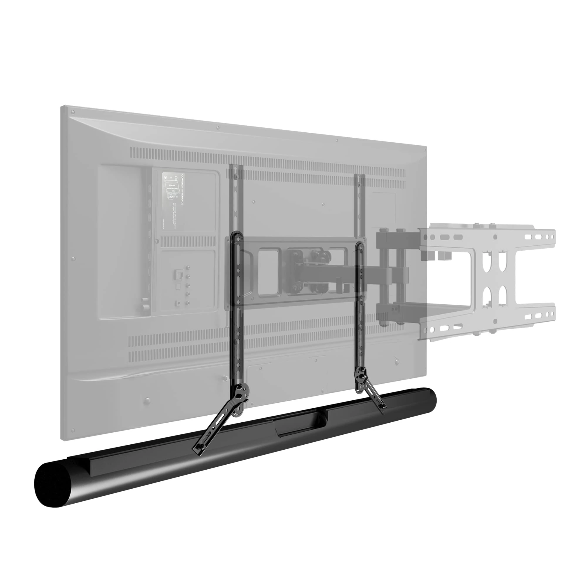 VonHaus Sound Bar Bracket, Adjustable Universal Sound Bar Mount for Above or Below TV, Easy to Install, Sturdy & Compatible with Sonos Arc, LG & Most Soundbars with Mounting Holes, Max Capacity 15kg