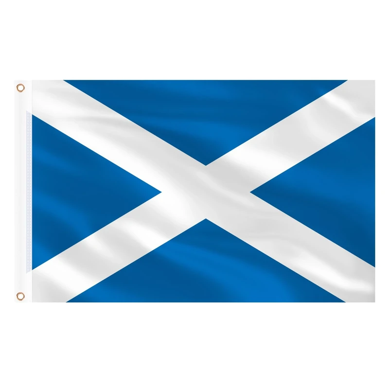 AhfuLife 1Pcs Scottish Flags 5ft x 3ft for Burns Night Decorations, Large Scotland Flags - Double Side with Brass Eyelets for St. Andrew's Day Euro Football Party World Cup Party Decorations