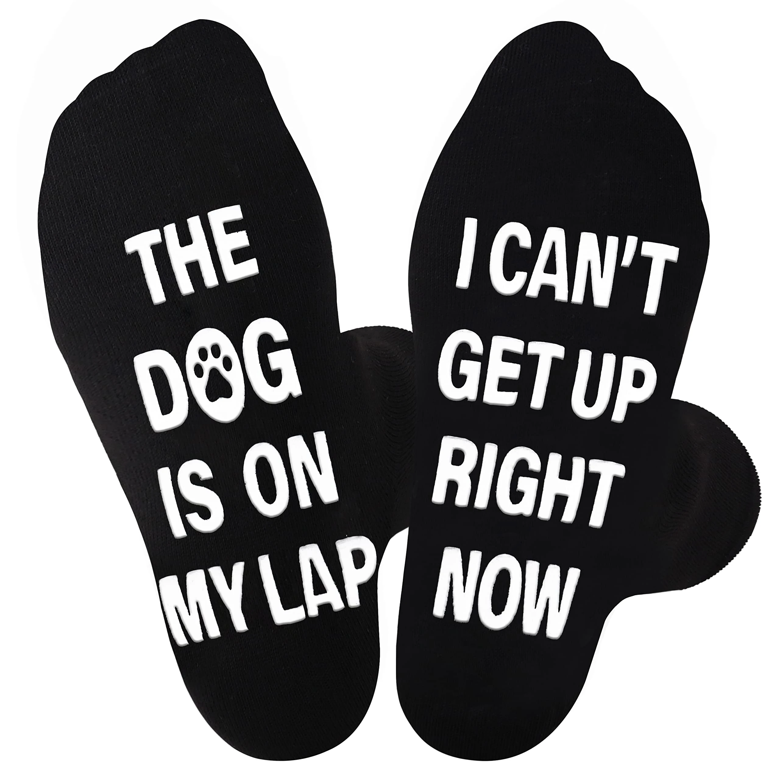 Jeasona Dog Dad Socks with Gripper Dog Lover Gifts for Men Dad Gifts for Fathers’ Day Cotton Calf Socks 9-11