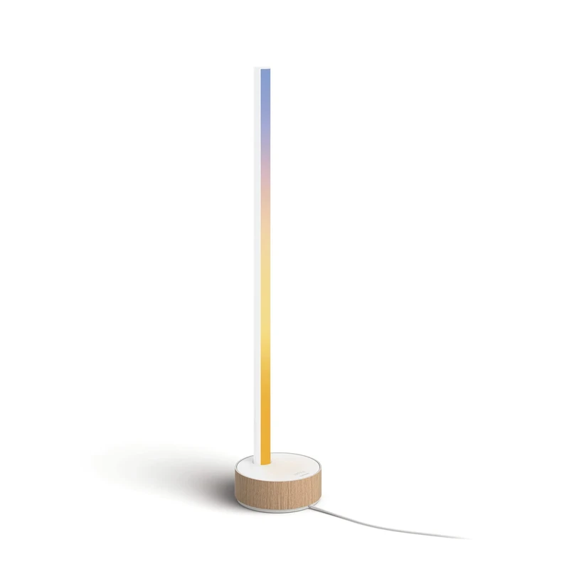 Philips Hue Gradient Signe White & Colour Ambiance [Oak Finish] Smart Table Light LED with Bluetooth. for Bedroom, Livingroom. Works with Alexa, Google Assistant and Apple HomeKit.