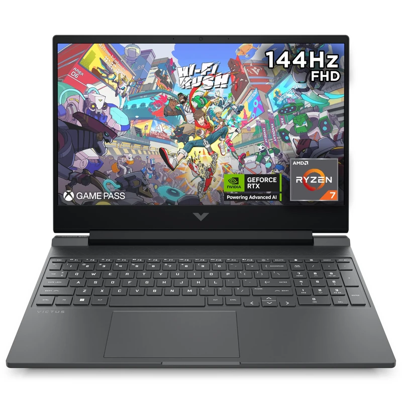 HP Victus Gaming Laptop 15-fb0000sa | AMD Ryzen 7-5800H Processor | 8GB RAM | 512GB SSD | NVIDIA GeForce RTX 3050 Laptop GPU | 15.6 inch FHD 16:9 Display | 144Hz | Microsoft Windows 11 | Silver