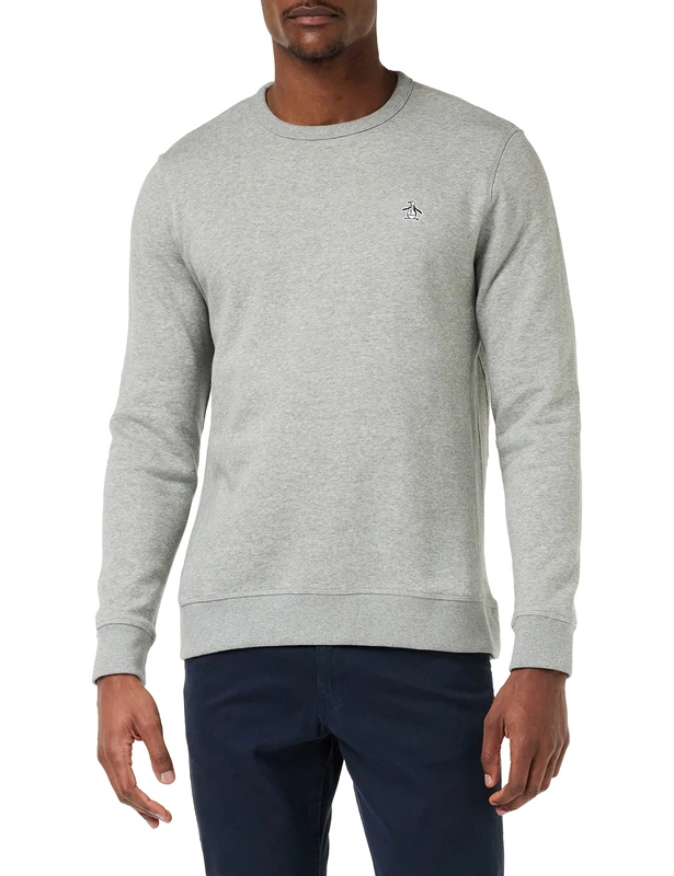 Original Penguin L/S STICKER PETE FLEECE CREW