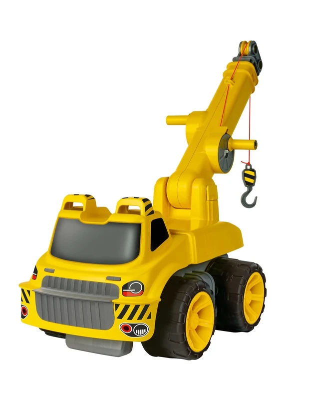 BIG - Power-Worker Maxi Crane (Yellow) - Large Toy Crane with Winch and Extendable Crane Arm, Children's Vehicle from 3 Years (up to 50 kg)