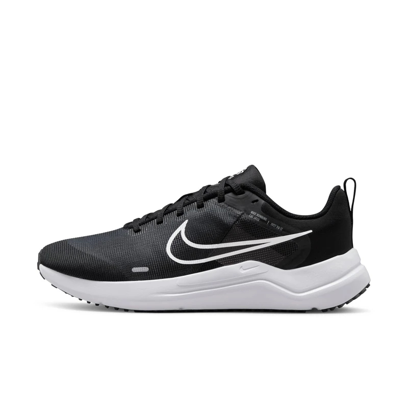 NIKE Women's Downshifter 12 Sneaker, Black White Smoke Grey Pure Platinum, 6.5 UK