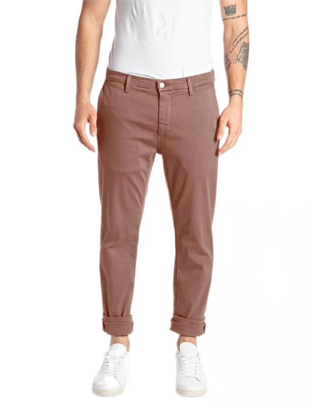 REPLAY Men's M9627L Zeumar Hyperchino Color Xlite Jeans, Chocolate 778, 27W / 32L