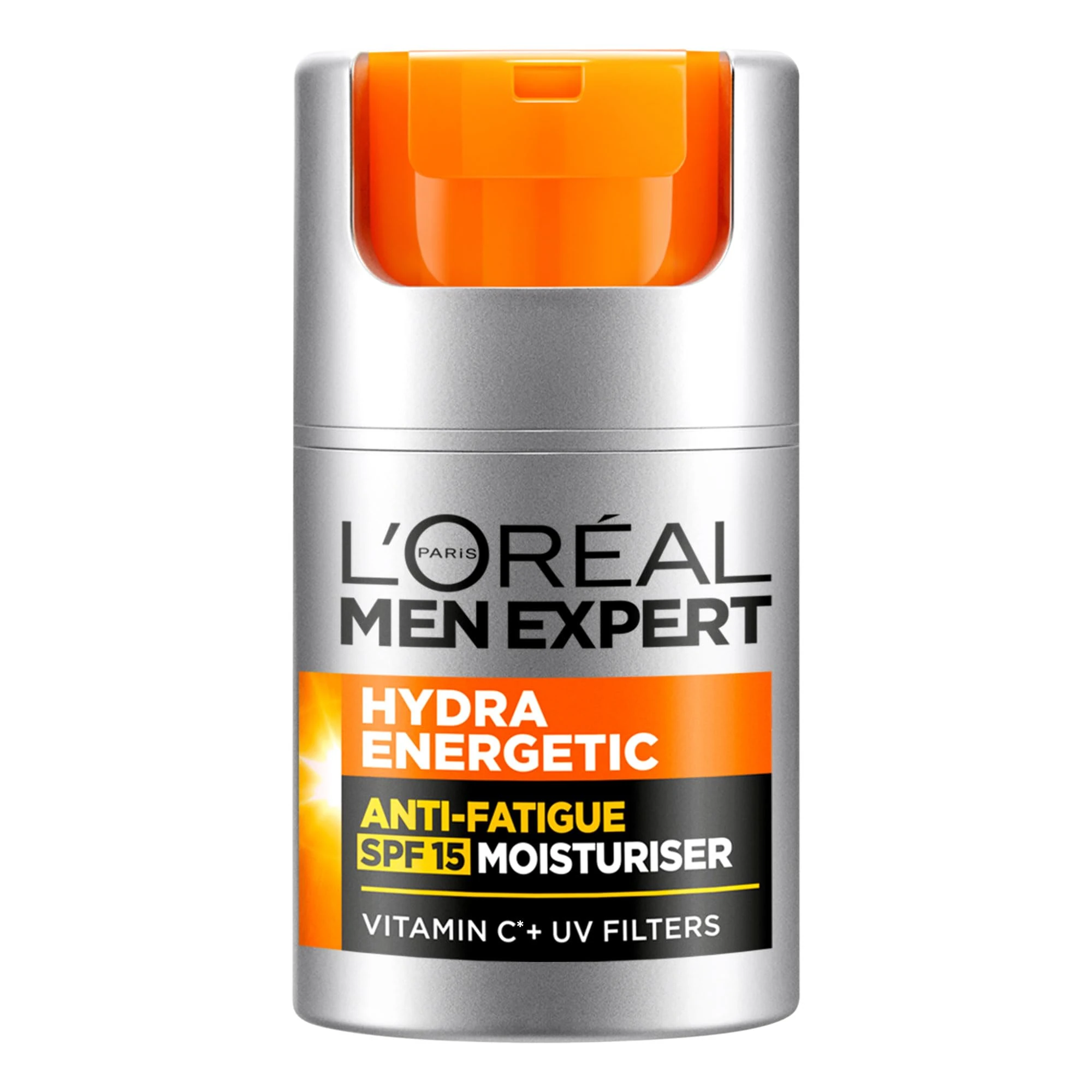 L’Oréal Paris Men Expert Protective Anti-fatigue Moisturiser With SPF 15 for Men 50ml, Hydra Energetic Moisturiser With Vitamin C*, for Tired and Dry Skin, Hydrates and Protects Skin