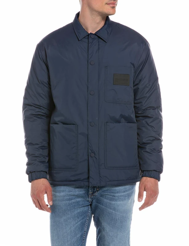 REPLAY Men's M8339 Nylon Jacket, Blue 085, XXL