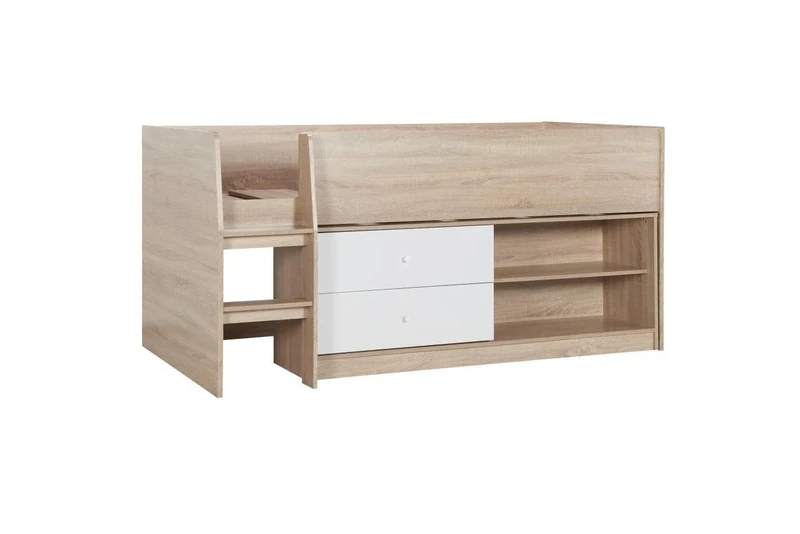 Birlea Furniture LEYTON CABIN BED WHITE & OAK EFFECT