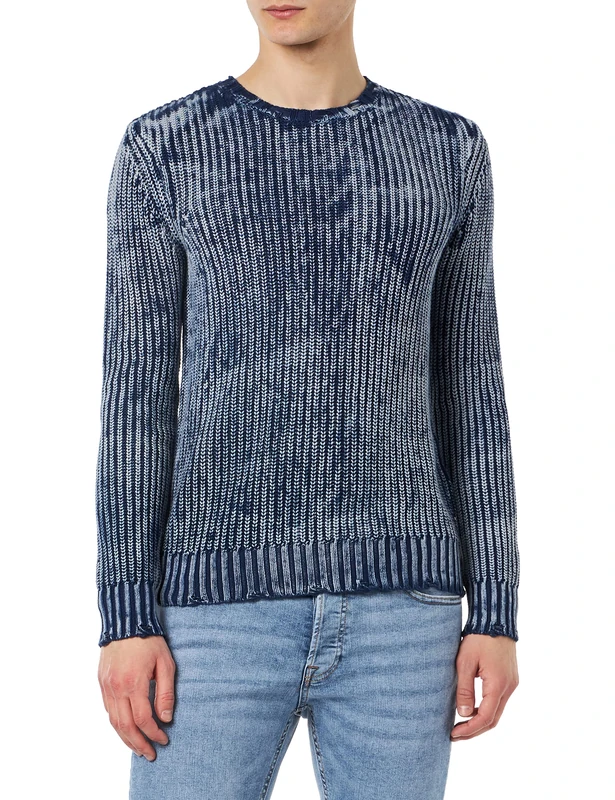 REPLAY Adult UK2754 Neon React Dyed Sweater, Blue 085, XL