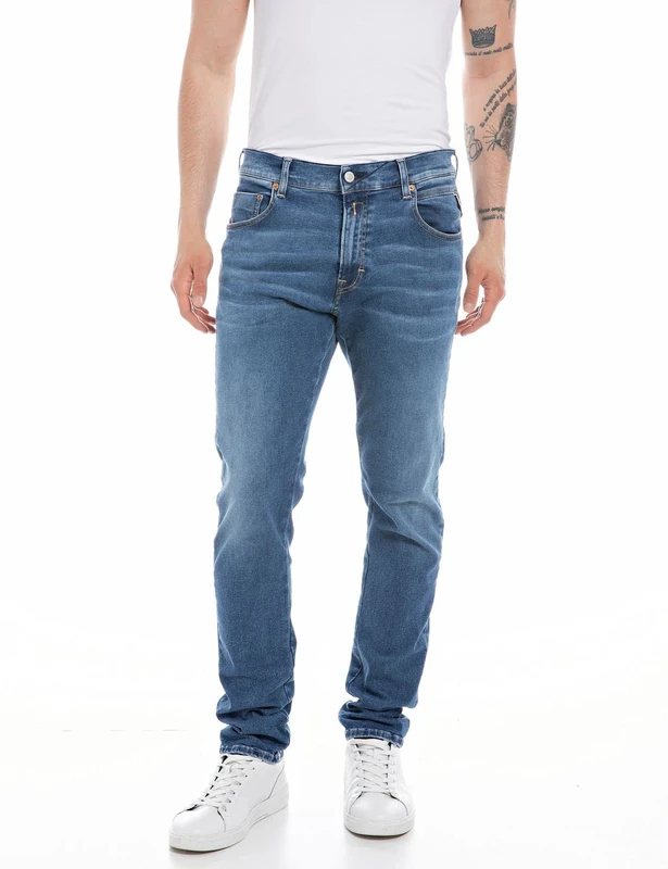 REPLAY Adult M1021 Mickym Hyperflex Jeans, Medium Blue 009, 36W / 34L