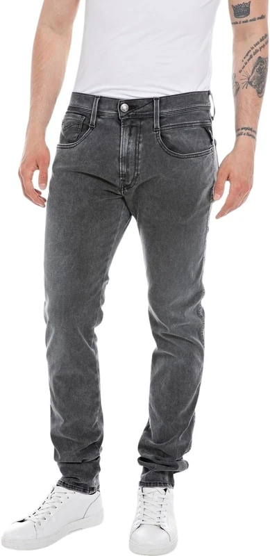 Replay Herren Jeans Anbass Slim-Fit Hyperflex Recycled mit Stretch, Dark Grey 097 (Grau), 32W / 30L - Image 1