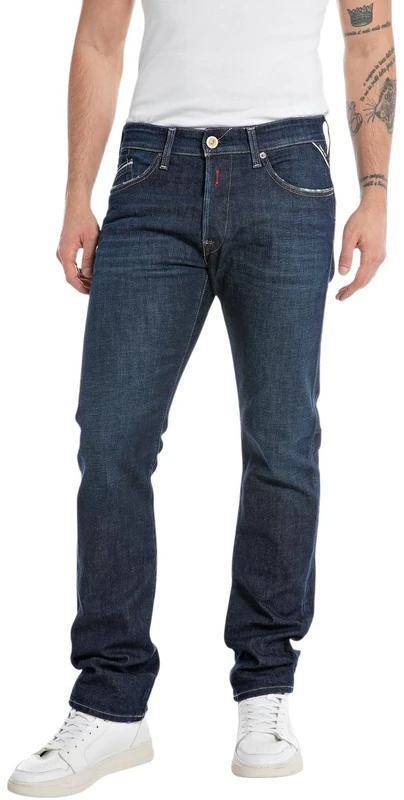 REPLAY Herren Jeans Waitom Regular-Fit, Dark Blue 007 (Blau), 30W / 34L