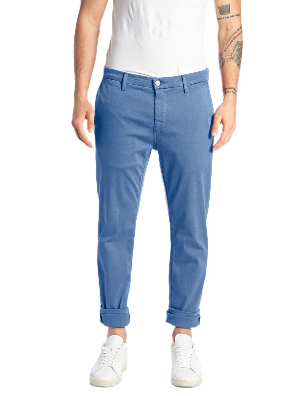 Replay Herren Chino Zeumar Slim-Fit Hyperflex X-Lite mit Stretch, Slate Blue 958 (Blau), 30W / 30L