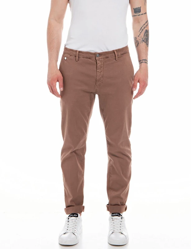 Replay Men's Hyperchino Benni Regular-Fit Hyperflex with Stretch, Brown (Chocolate 778), W36 x L34