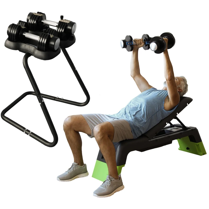 LifePro Adjustable Dumbbell Stand – Compatible with PowerUP Plus, PowerUp & PowerFlow Plus Adjustable Dumbbells, Durable Rack for Safety & Convenience During Training