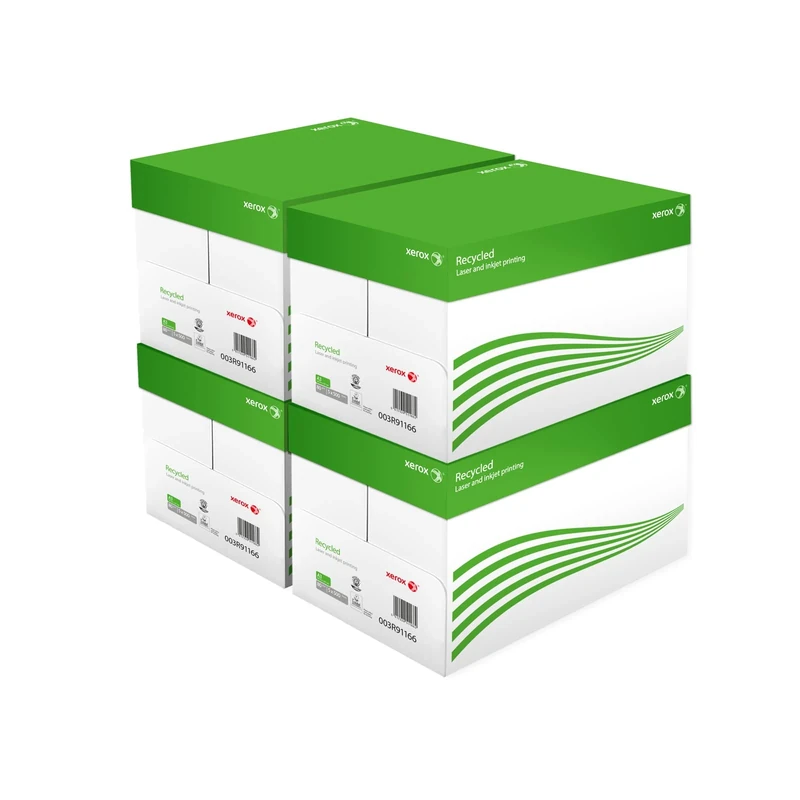 Xerox Recycled Paper 100% Recycled, ISO 70 - A3 80 g/m² - 4 Boxes - 20 Reams of 500 Sheets - 10,000 Sheets