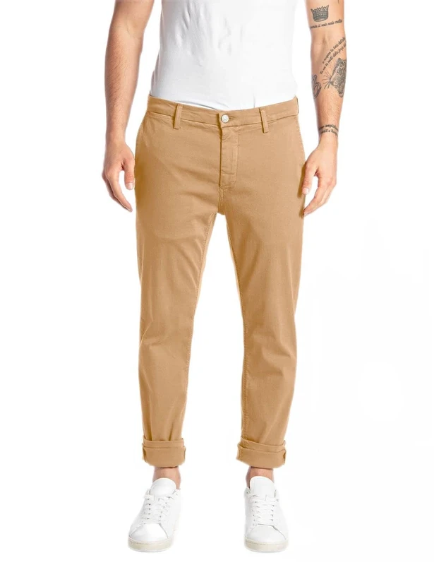 Replay Herren Chino Zeumar Slim-Fit Hyperflex X-Lite mit Stretch, Biscuit 617 (Beige), 27W / 30L