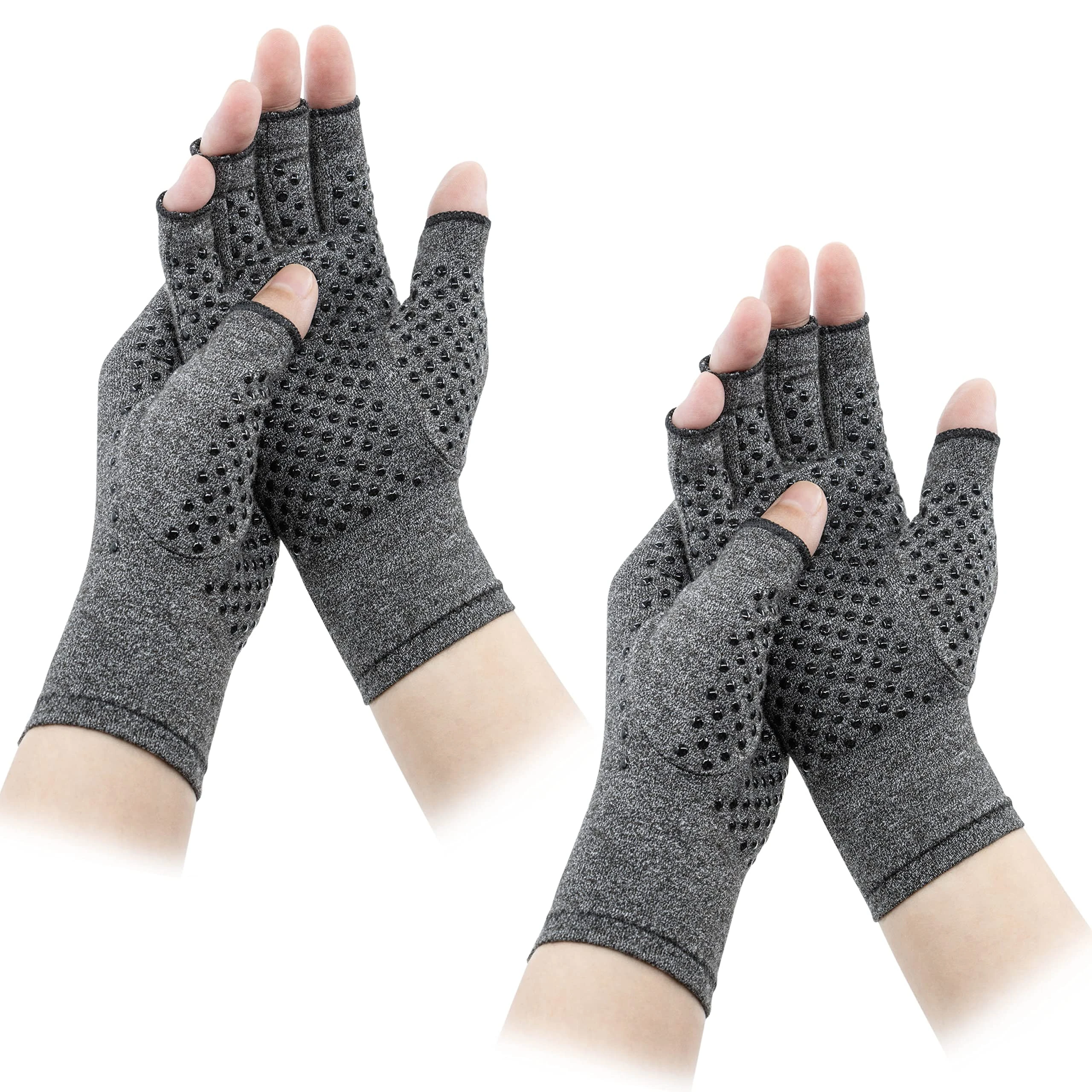 LXMY 2 Pairs Arthritis Gloves,Compression Gloves,Providing Warmth and Compression to Promote Healing,Fingerless Design,Relieve Pain from Rheumatoid Arthritis and Carpal Tunnel(S)