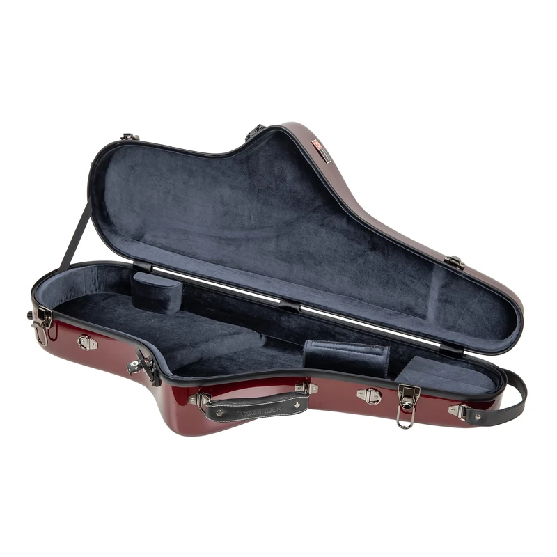 Crossrock Fibreglass Tenor Saxophone Case | TSA Lock, Gloss Red Shell, Contoured Compact Fit, Shoulder Straps – Fashion-Functional Gig Case - Red(CRF1020TSRD)