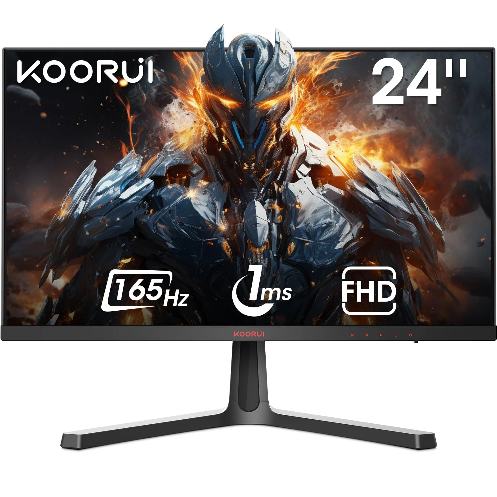 KOORUI 24 Inch Gaming Monitor, 165Hz, FHD 1080P, VA, 1ms, AdaptiveSync Technology, Ultra-Thin Screen, HDMI/DP, VESA Compatible, Tilt Adjustable, Eye Care