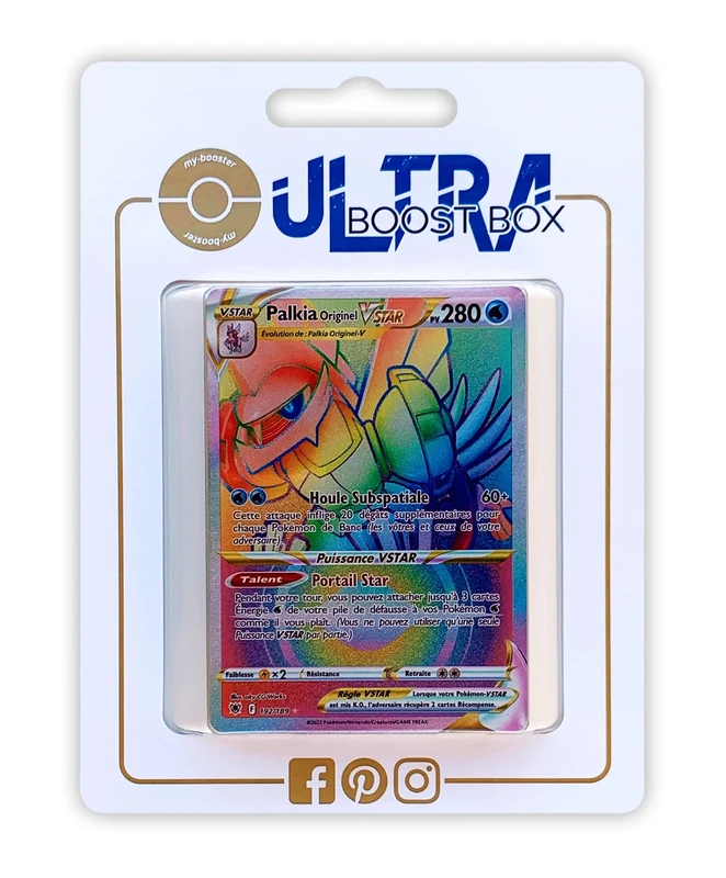 Palkia Originel VSTAR (Origin Forme Palkia VSTAR) 192/189 Shiny Rainbow - Ultraboost X Epée et Bouclier 10 Astres Radieux - Box of 10 Pokemon French cards