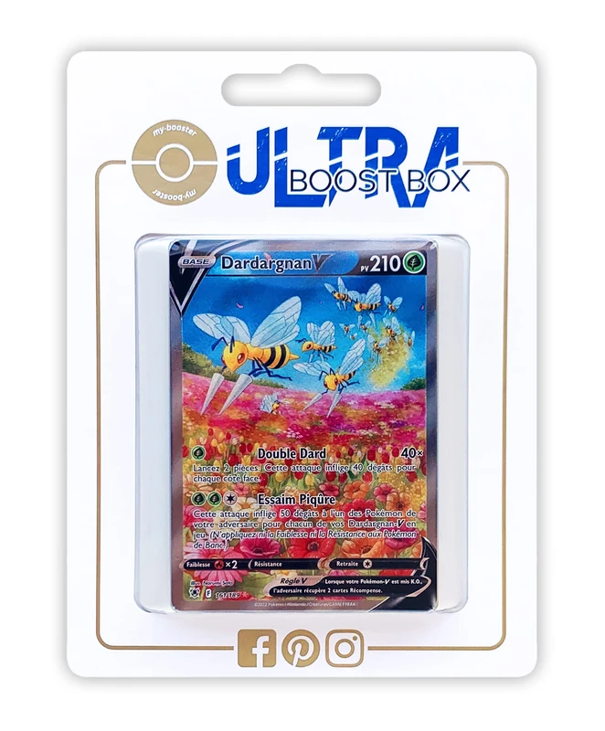 Dardargnan V (Beedrill V) 161/189 Alternative Full Art - Ultraboost X Epée et Bouclier 10 Astres Radieux - Box of 10 Pokemon French Cards