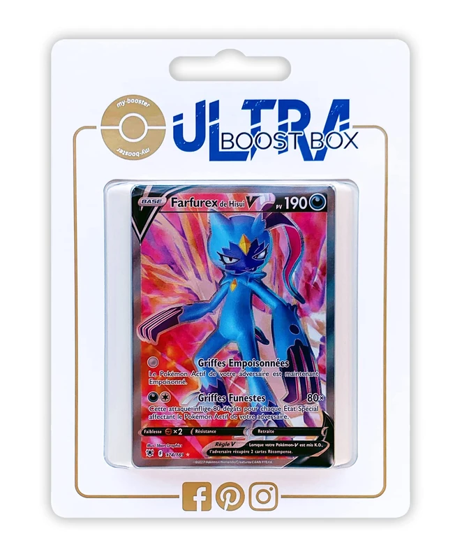 Farfurex de Hisui V (Hisuian Sneasler V) 174/189 Full Art - Ultraboost X Epée et Bouclier 10 Astres Radieux - Box of 10 Pokemon French Cards