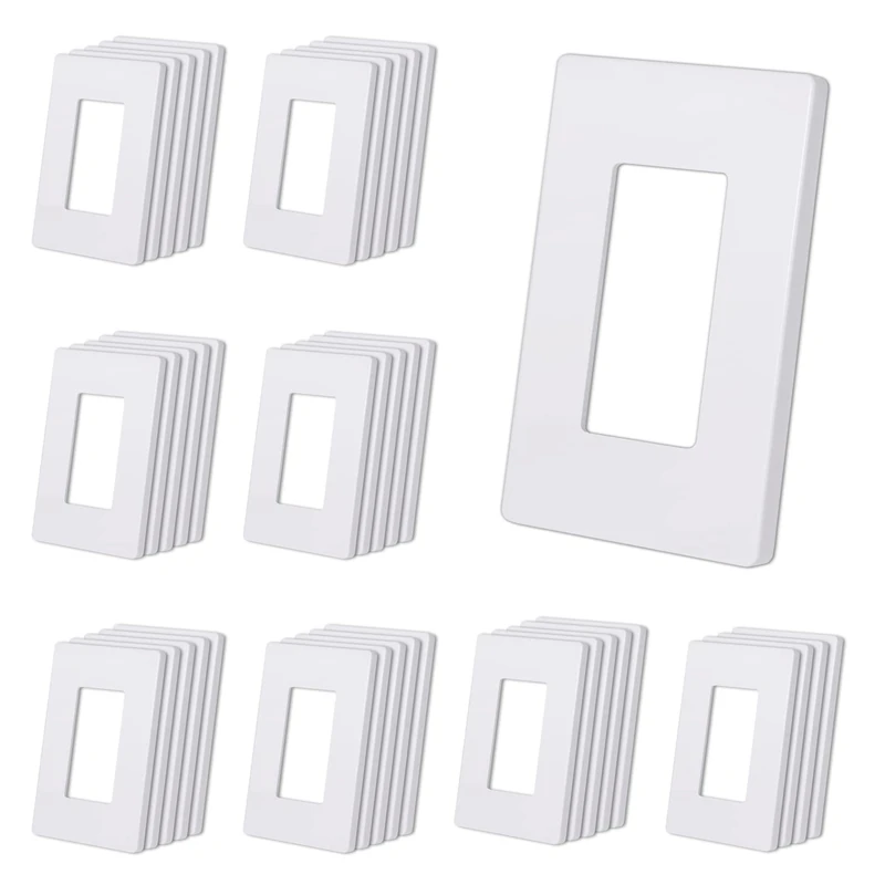 CML Matte White 1-Gang Screwless Decorative Wall Plates, 40 Pack Decorator Light Switch Covers, Standard Size 2.91” X 4.68”, Scratch and Impact Resistant, Polycarbonate