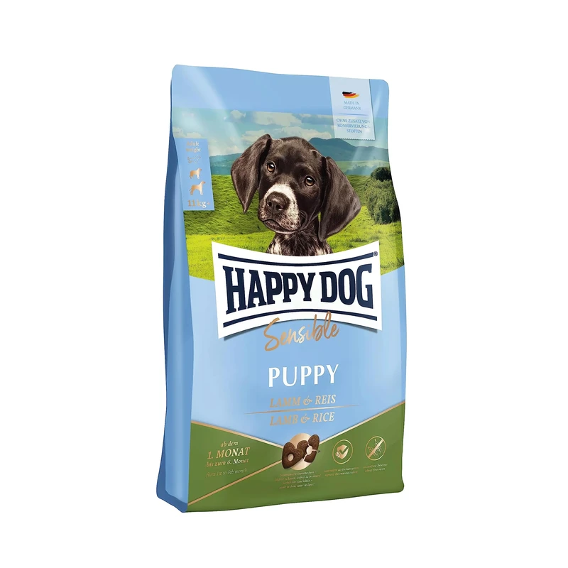 Happy Dog 61008 Supreme Sensitive Puppy Lamb & Rice Dry Food for Puppies 4 Weeks to 6 Months - 18 kg Content
