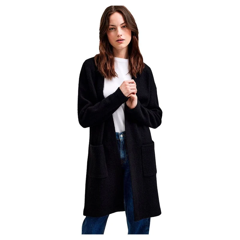 SELECTED FEMME Women's Slfdarla Ls Knit Cardigan B Noos Sweater, Black, XS
