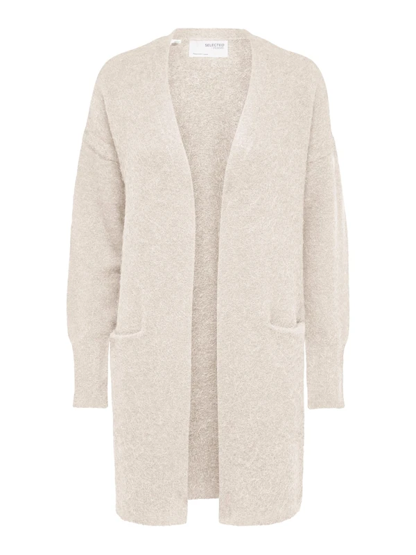 SELECTED FEMME Womens Long Cardigan Birch S - Image 1