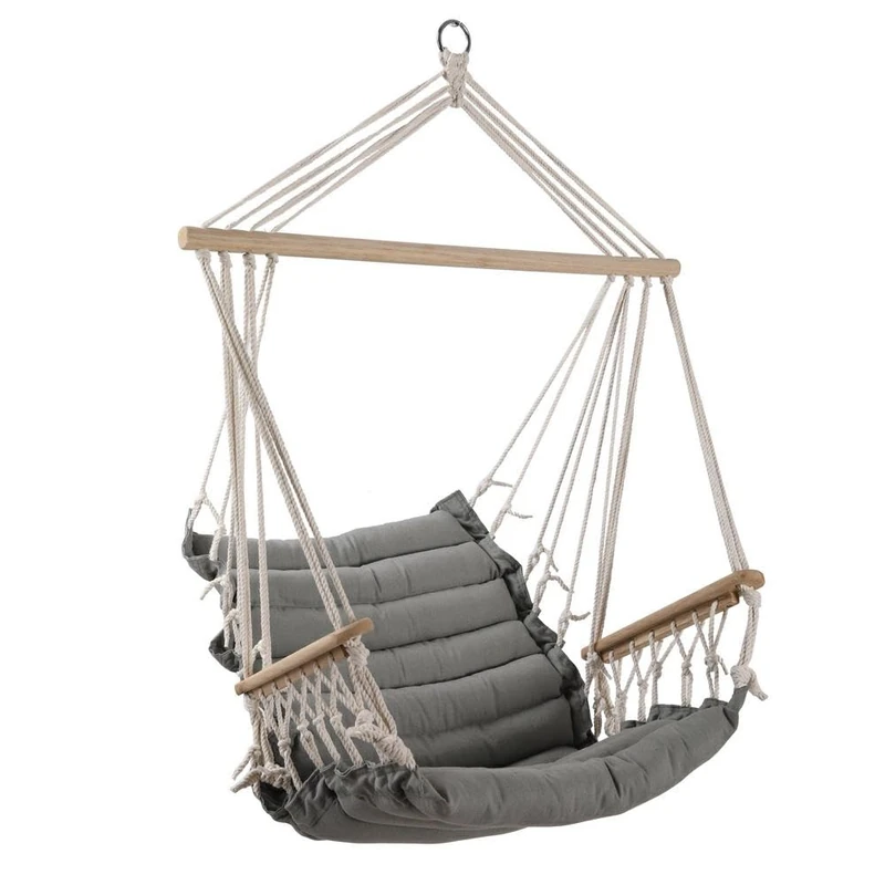 Estosa Brenda Model Hanging Hammock, Garden Swing with Padding, Hanging Chair Swing with Armrests, Indoor Furniture, Garden Furniture, Balcony, Terrace (Grey)