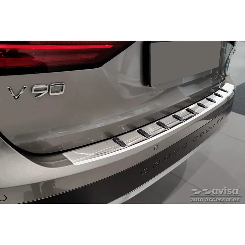 Avisa Stainless Steel Rear bumper protector compatible with Volvo V90 II 2016- (incl. Cross Country) 'STRONG EDITION'