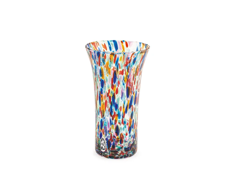 H&h Venetian Flared Glass Vase, 21 cm, Made in Italy - Image 1