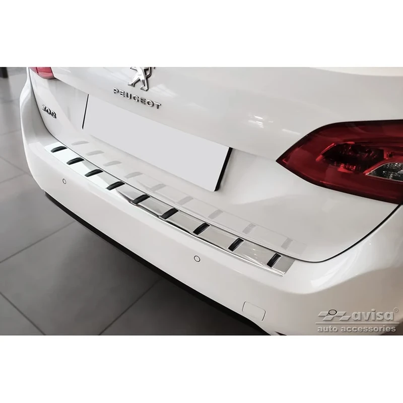 Avisa Stainless Steel Rear bumper protector compatible with Peugeot 308 SW II 2013-2017 & Facelift 2017-2021 'STRONG EDITION' - Image 1