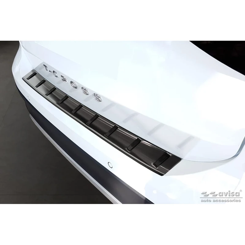 Avisa Black Stainless Steel Rear bumper protector compatible with Volkswagen T-Cross 2019-2024 & FL 2024- 'STRONG EDITION'