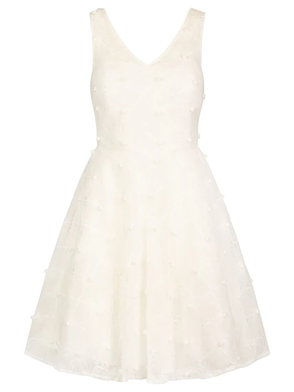 ApartFashion Women's Casual Night Out Dress, White, L