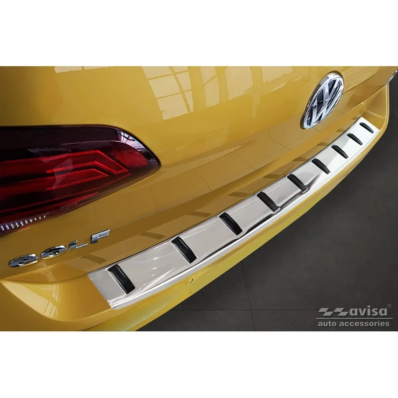 Avisa Stainless Steel Rear bumper protector compatible with Volkswagen Golf VII HB 3/5-doors 2012-2017 & Facelift 2017-2019 'STRONG EDITION'