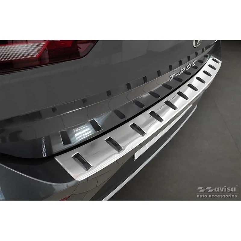Avisa Stainless Steel Rear bumper protector compatible with Volkswagen T-Roc & T-Roc Cabrio 2017-2022 & Facelift 2022- 'STRONG EDITION'
