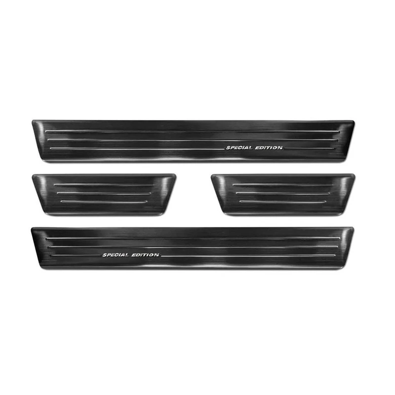 Avisa Black Inox door sill protectors compatible with Mitsubishi Space Star Facelift 2020- - 'Special Edition' - 4-pieces