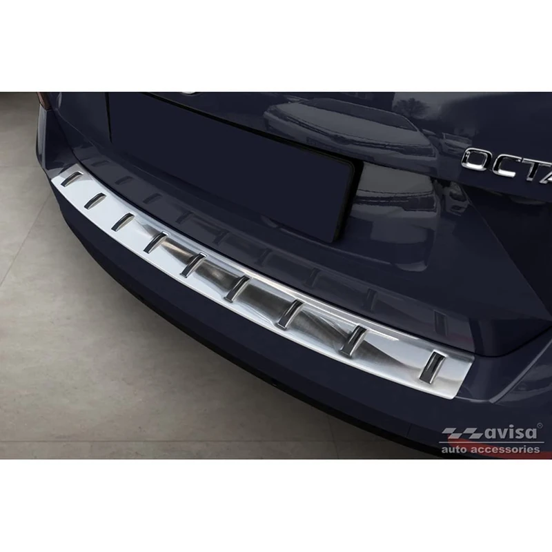 Avisa Stainless Steel Rear bumper protector compatible with Skoda Octavia III Combi Facelift 2017-2020 'STRONG EDITION' - Image 1