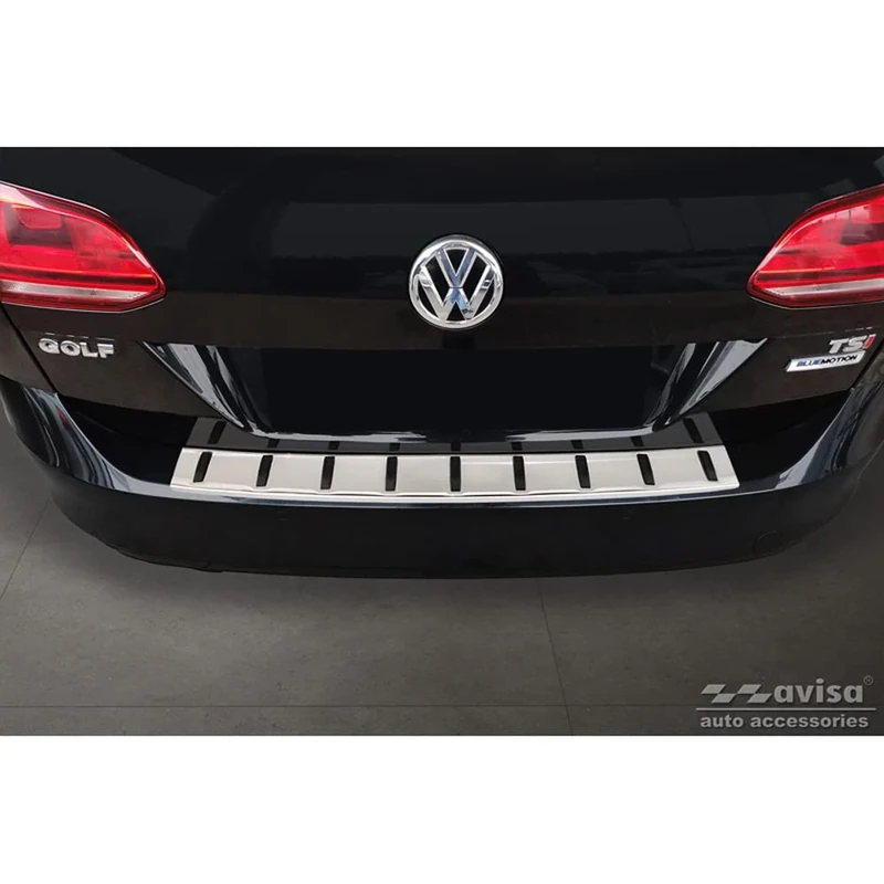 Avisa Stainless Steel Rear bumper protector compatible with Volkswagen Golf VII Variant incl. Alltrack 2012-2017 'STRONG EDITION'