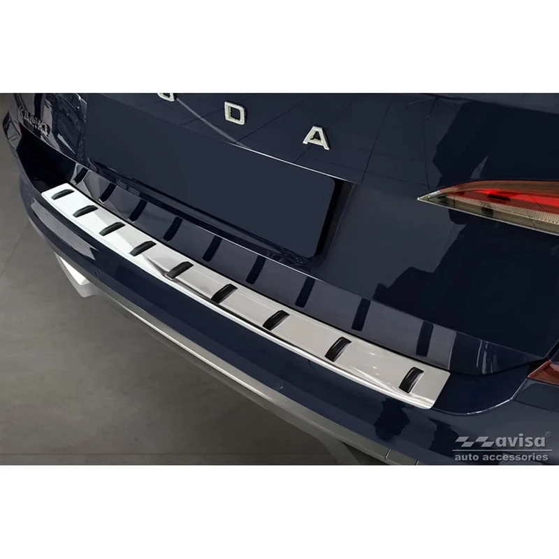 Avisa Stainless Steel Rear bumper protector compatible with Skoda Kamiq 2019- 'STRONG EDITION'