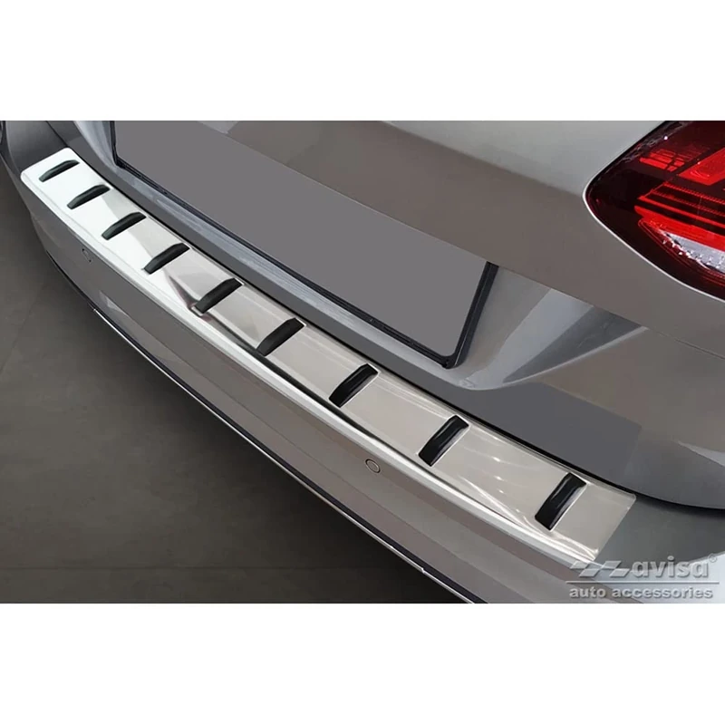 Avisa Stainless Steel Rear bumper protector compatible with Volkswagen Golf VII Variant Facelift 2017-2019 (incl. R-Line & Alltrack) 'STRONG EDITION'