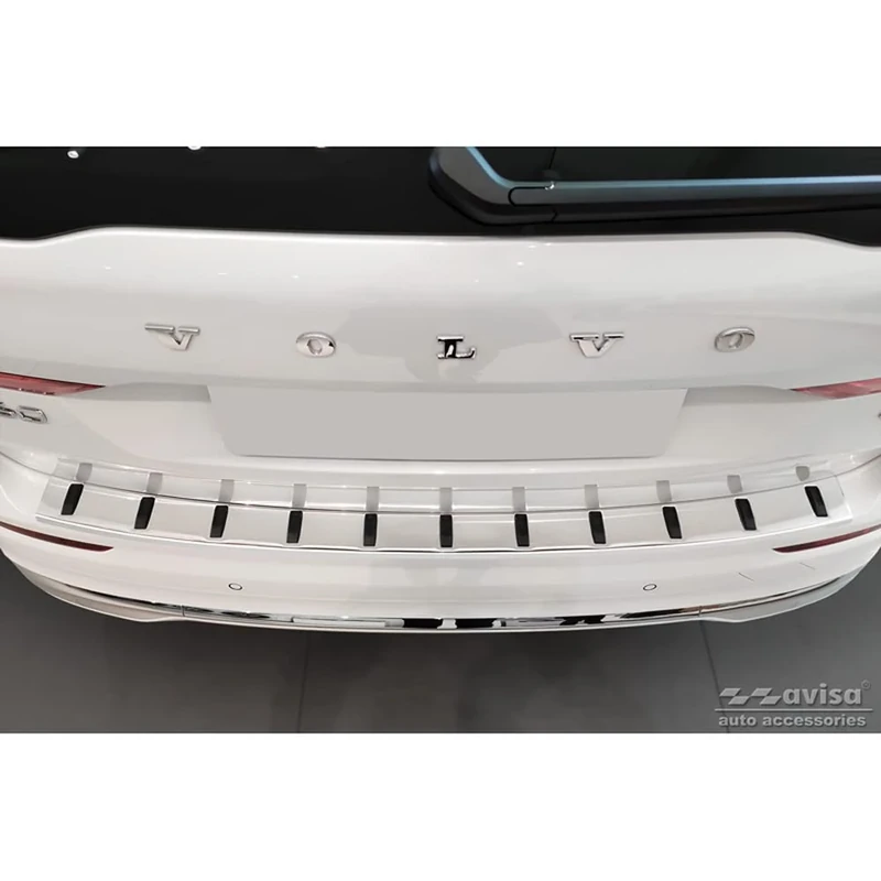 Avisa Stainless Steel Rear bumper protector compatible with Volvo XC60 II 2017-2021 & Facelift 2021- (incl. R-Design) 'STRONG EDITION'