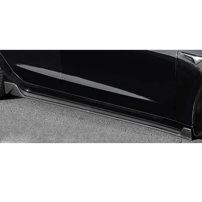 AutoStyle Set side skirts compatible with Tesla Model 3 2017- 'Aero' (Glossy Black ABS)