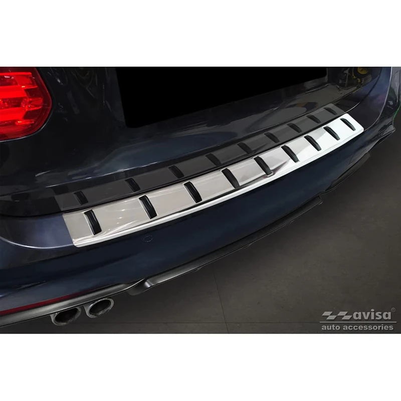 Avisa Stainless Steel Rear bumper protector compatible with BMW 3-Series (F31) Touring (incl. M-pack) 2012-2015 & Facelift 2015-2019 'STRONG EDITION'